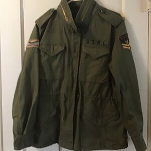 NWT Polo Ralph Lauren Military Utility Jacket Olive Green Field Coat. Large